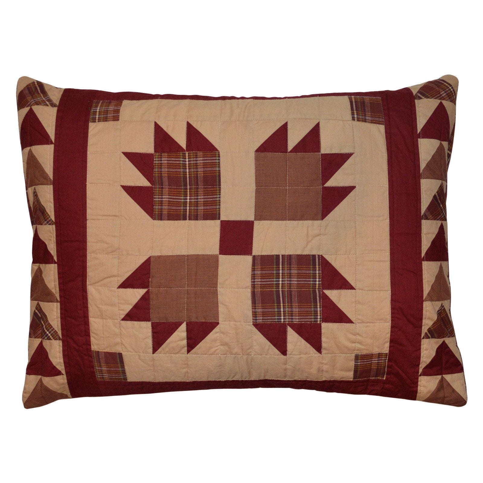 Burgundy Bear's Paw Sham