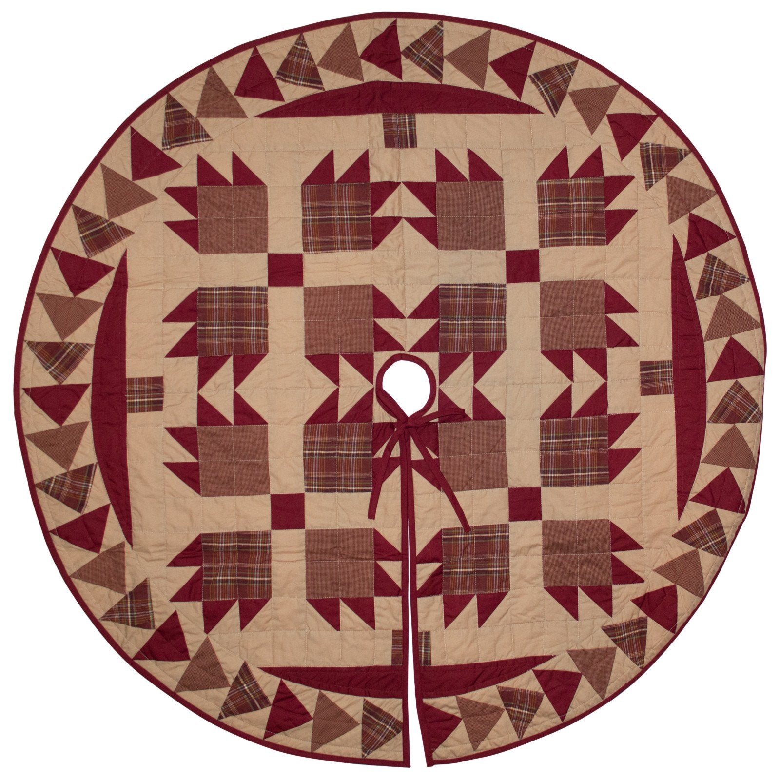 Burgundy Bear's Paw Tree Skirt