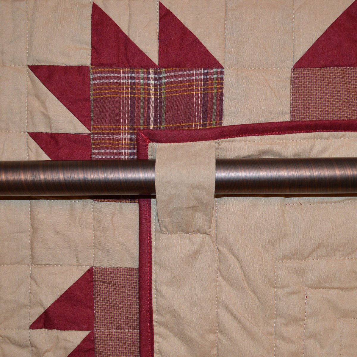 Burgundy Bear's Paw Mini Quilt - Table Topper/ Wall Hanging