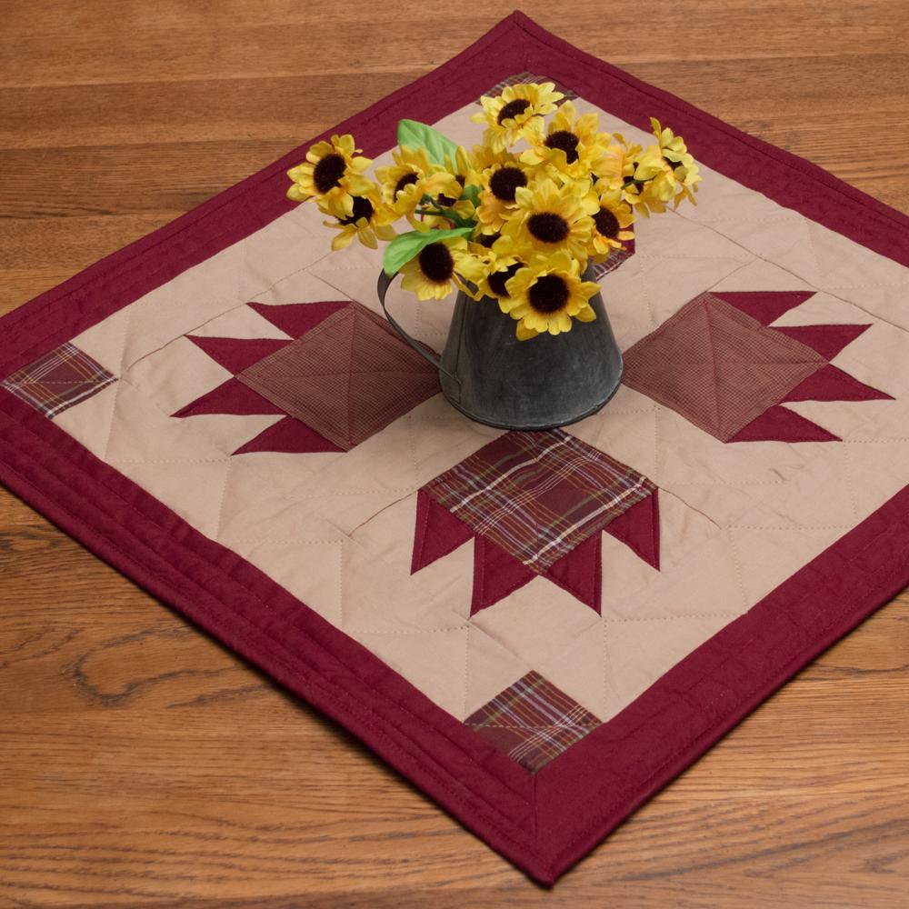 Burgundy Bear's Paw Quilt Block