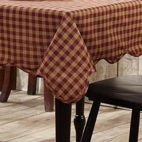 Burgundy Check Square Tablecloth