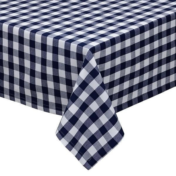 Classic Navy Checkered Tablecloth
