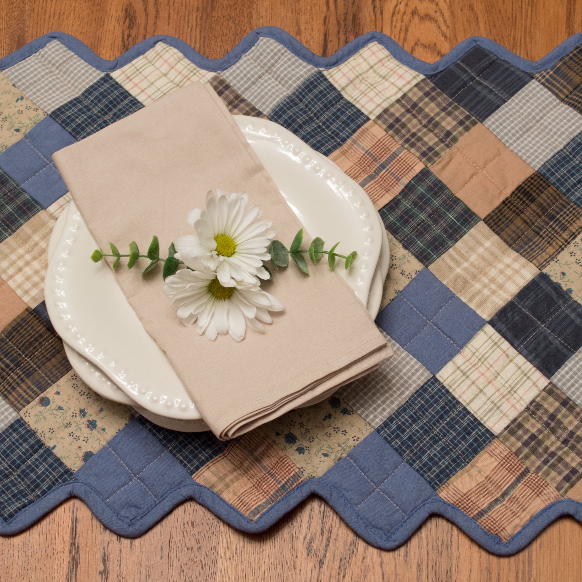 Cornflower Quilted Table Runner