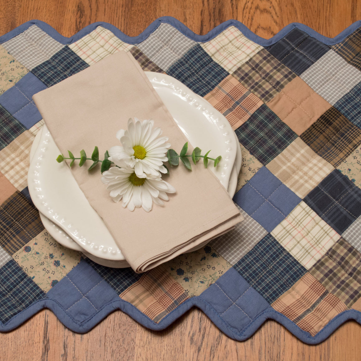 Cornflower Quilted Table Runner