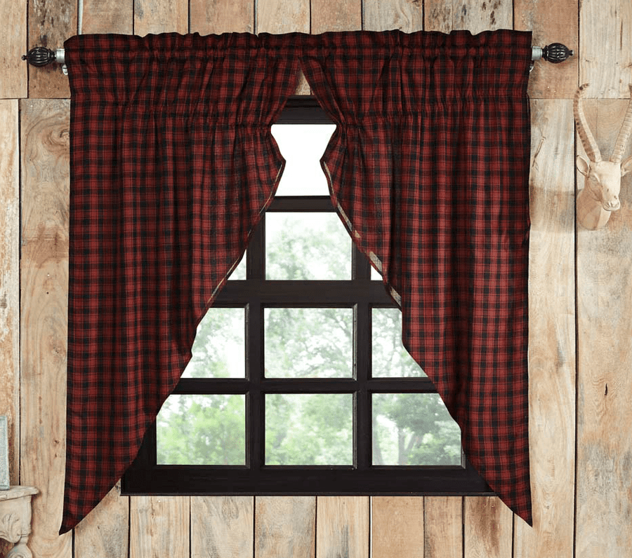 Rustic Lodge Style Curtains - Retro Barn Country Linens