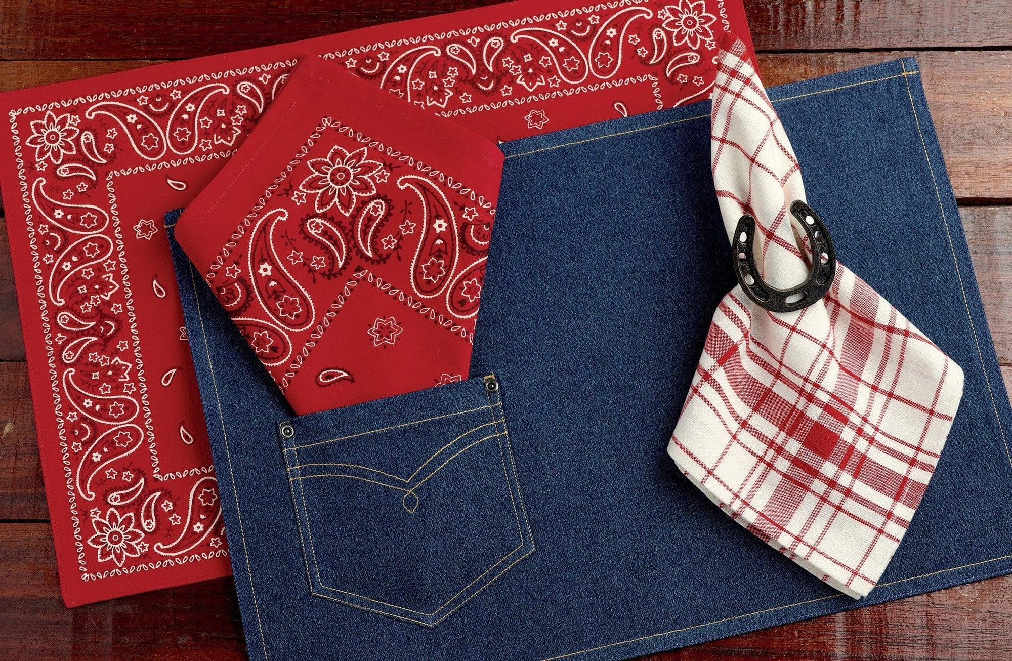 Red Bandana Placemat Set