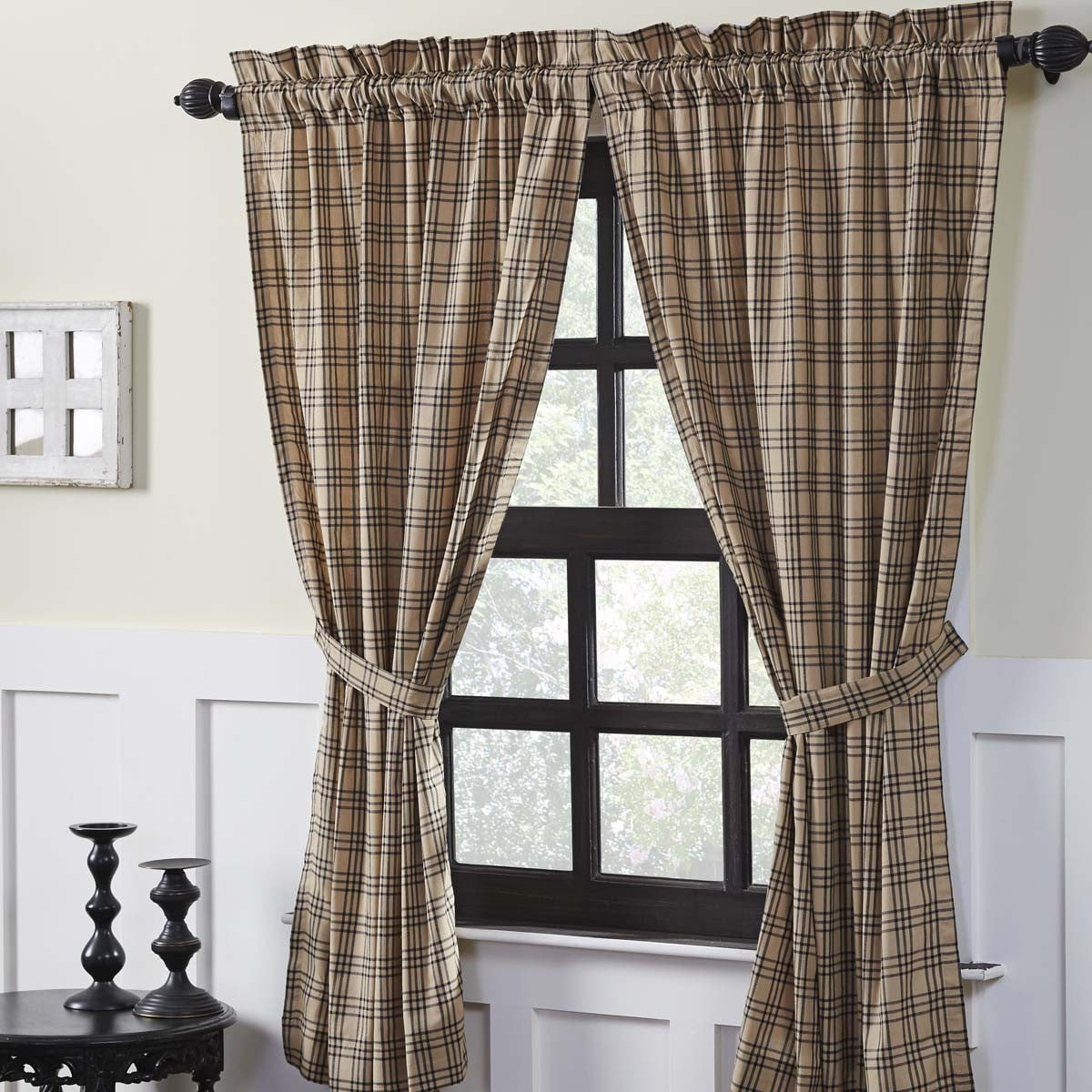 Sawyer Mill 63" Charcoal Plaid Panel Set