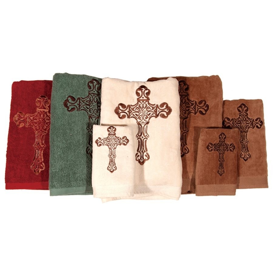 Embroidered Cross Bath Towel Set
