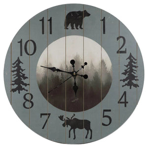 Foggy Forest Rustic Clock