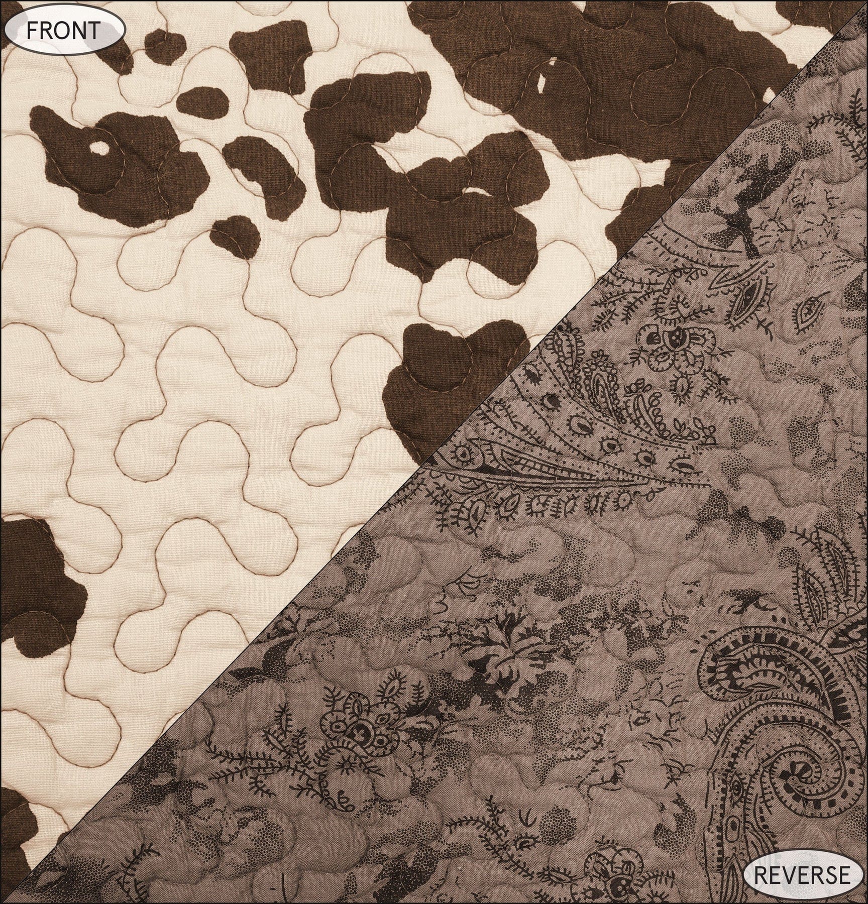 Elsa Chocolate Cowhide Quilt Set