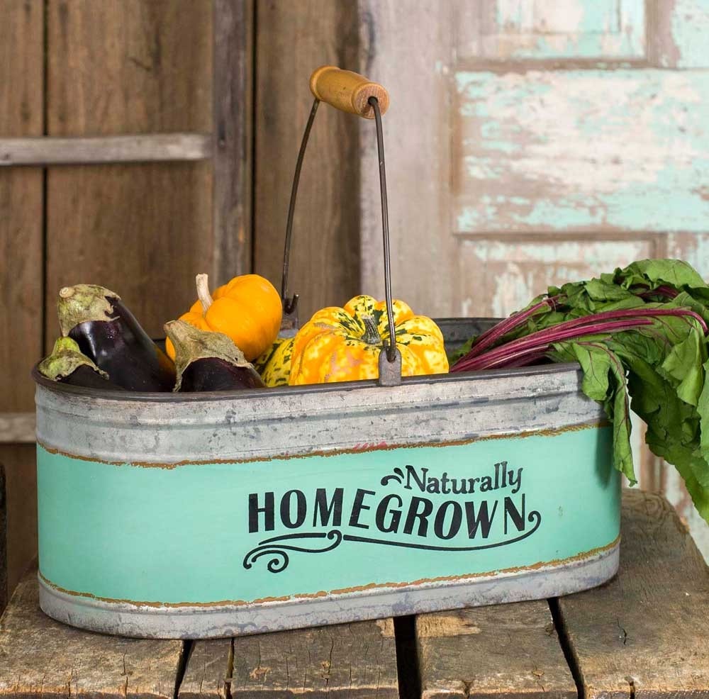 Homegrown Decorative Metal Storage Basket