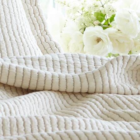 Hudson Cream Stripe Matelasse Quilt