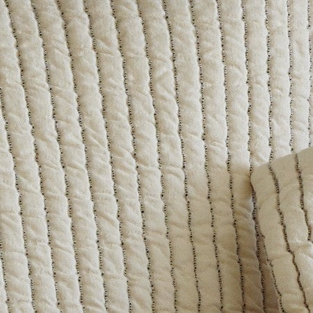 Hudson Cream Stripe Matelasse Quilt