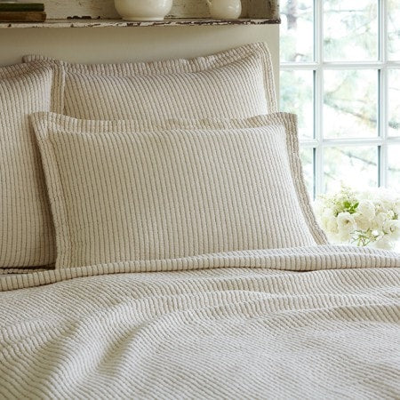 Hudson Cream Stripe Matelasse Standard Sham