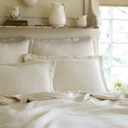 Hudson Cream Stripe Matelasse Quilt