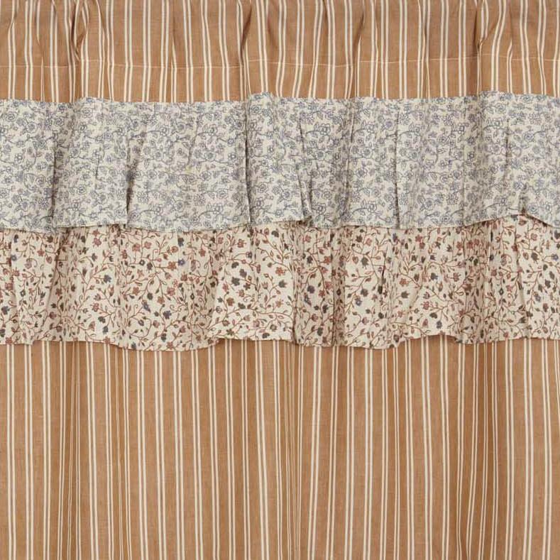 Kaila Gold Ticking Ruffled 84" Panel Set