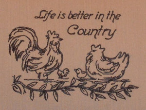 Life Is Better In The Country Embroidered Pillow