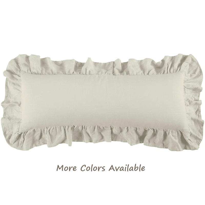 Luna Washed Linen Ruffled Lumbar Pillow