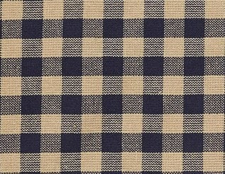 Navy Check Valance