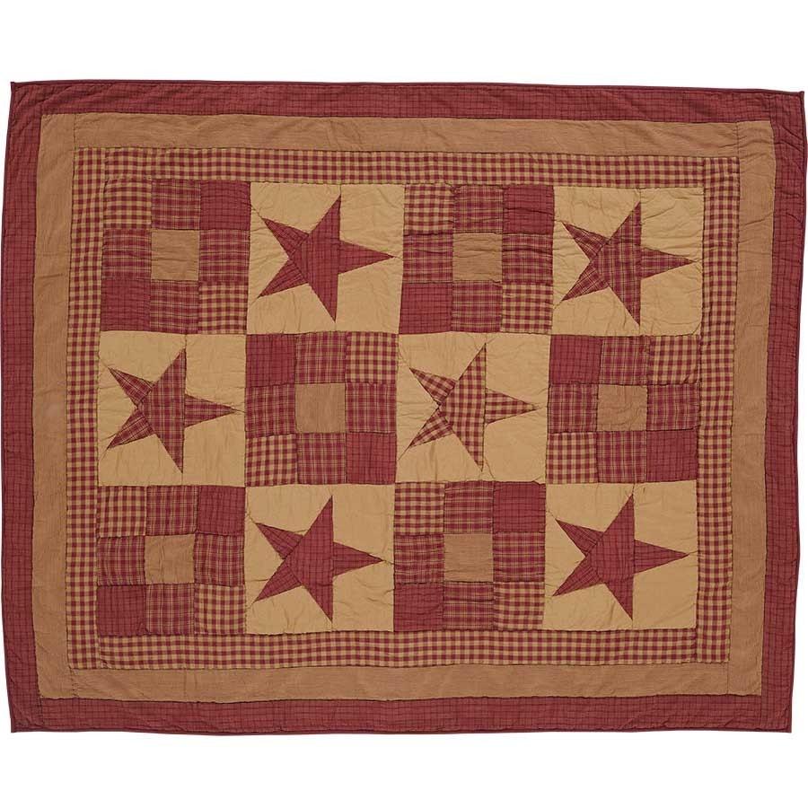 Ninepatch Star Quilted Throw / Wallhanging