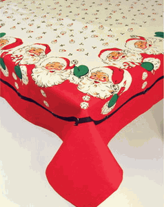 Santa Calls Vintage Style Christmas Tablecloth