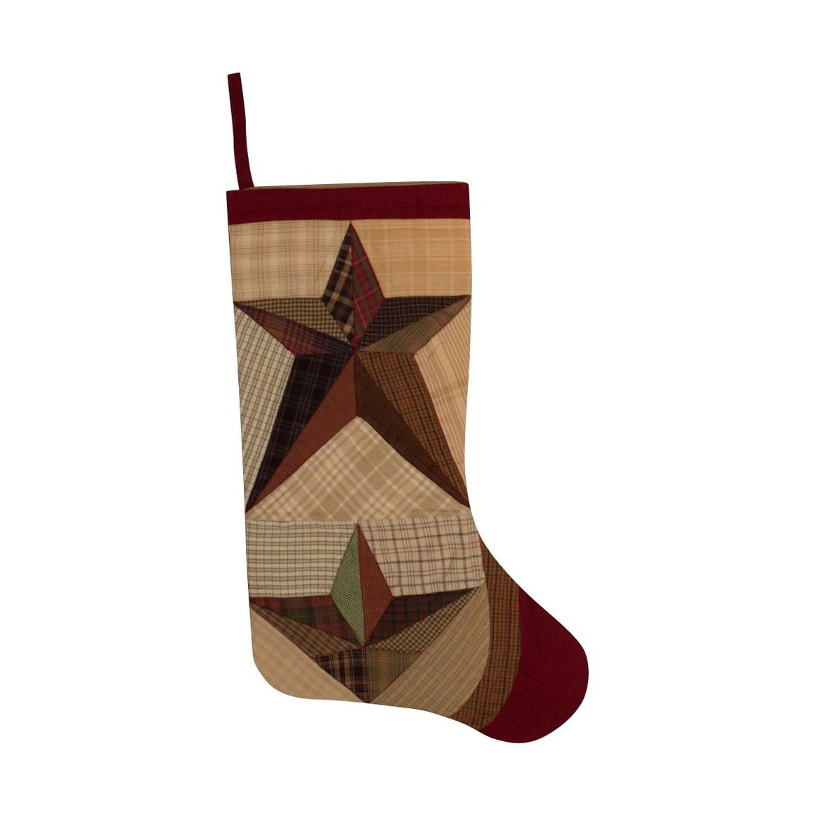 Scrappy Star Quilted Stocking