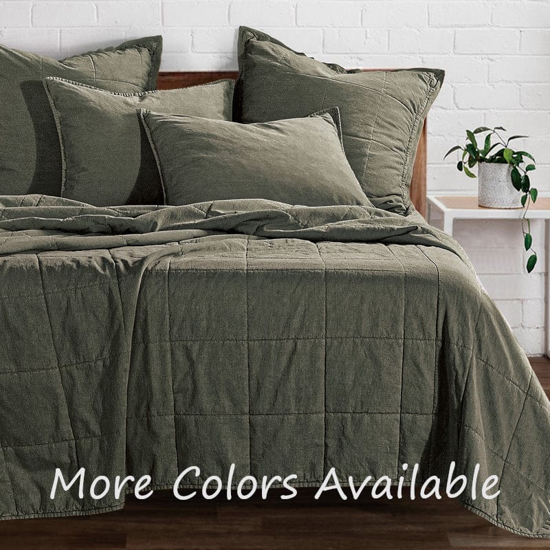 Stonewashed Garment Dyed Cotton Coverlet