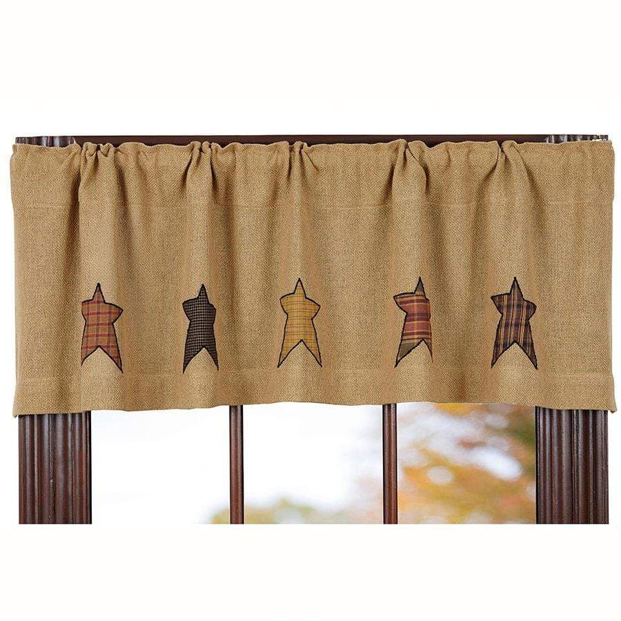 Stratton Burlap Applique Star Valance