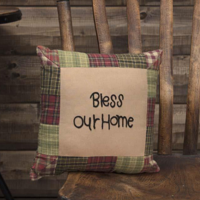 Tea Cabin "Bless Our Home" Pillow