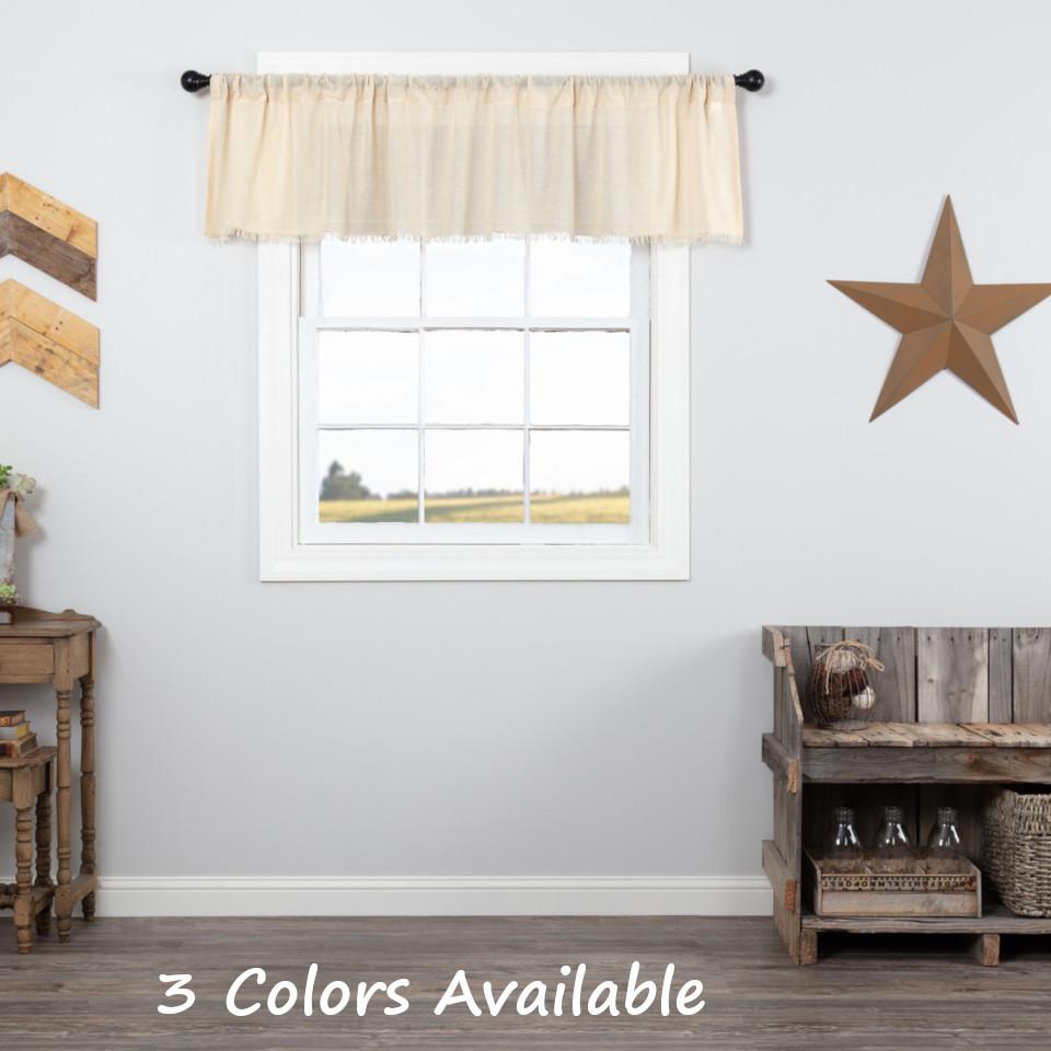 Tobacco Cloth Rustic Sheer Valance 72"